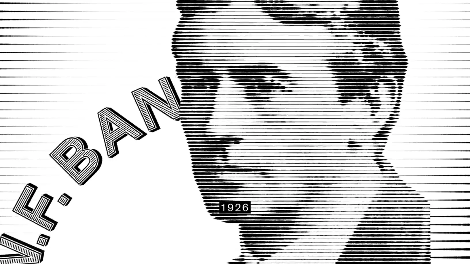 A line-screen portrait dated 1926, cut with keys on black under their own dates.