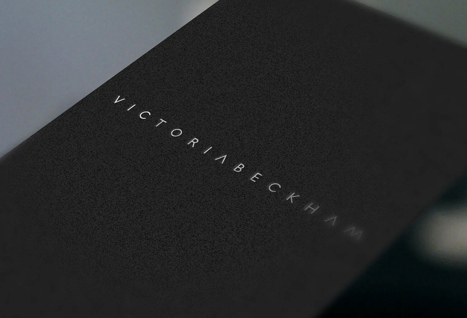 A black box with the Victoria Beckham wordmark debossed on the lid.